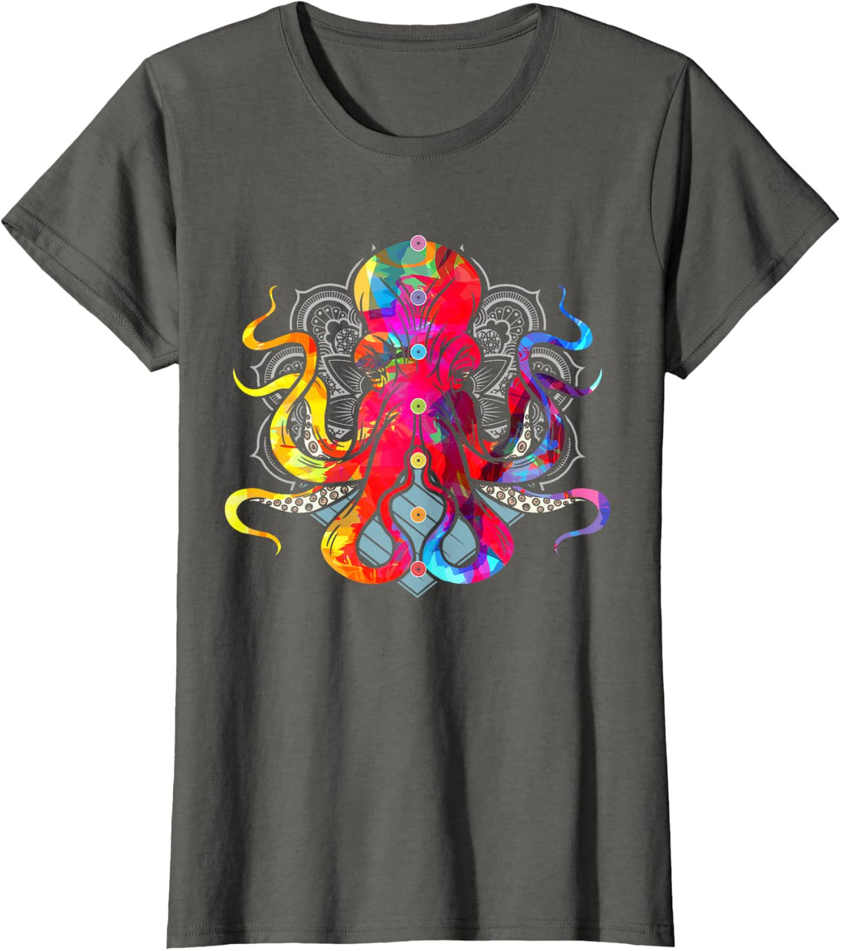 Giant Octopus Marine Animal Kraken Squid Sea Creature T-Shirt - Asphalt Grey