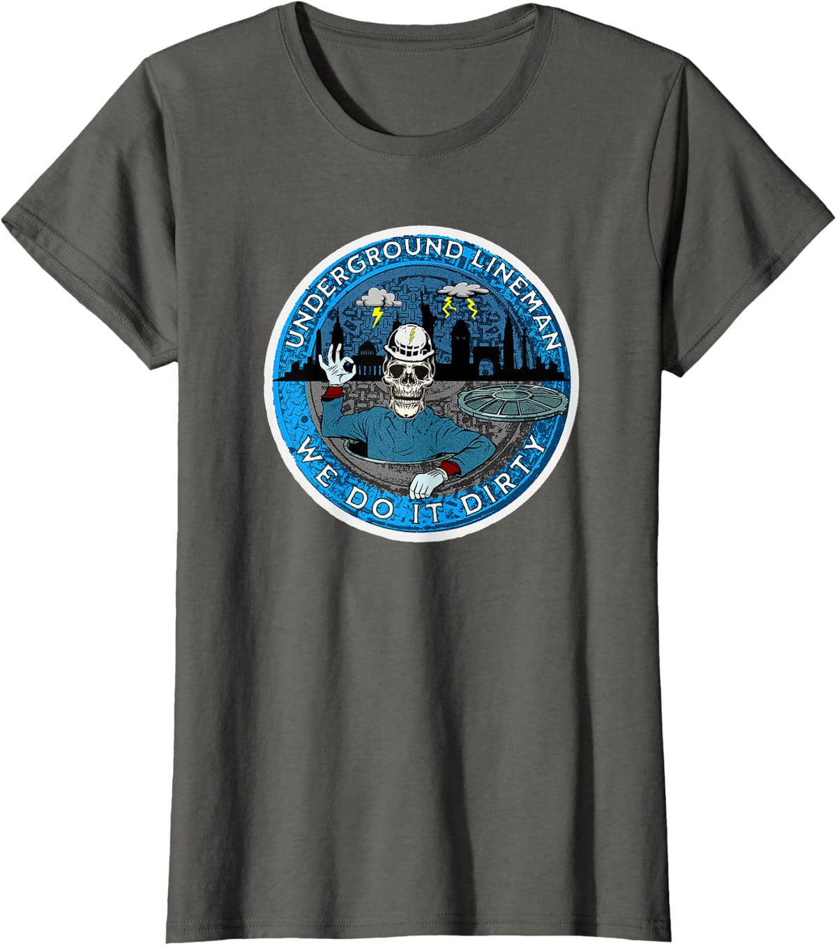 Underground Lineman Cable Splicer T-Shirt - Black - Small - Unisex-Adults - Short Sleeve - Classic Fit - Cotton 60%,
