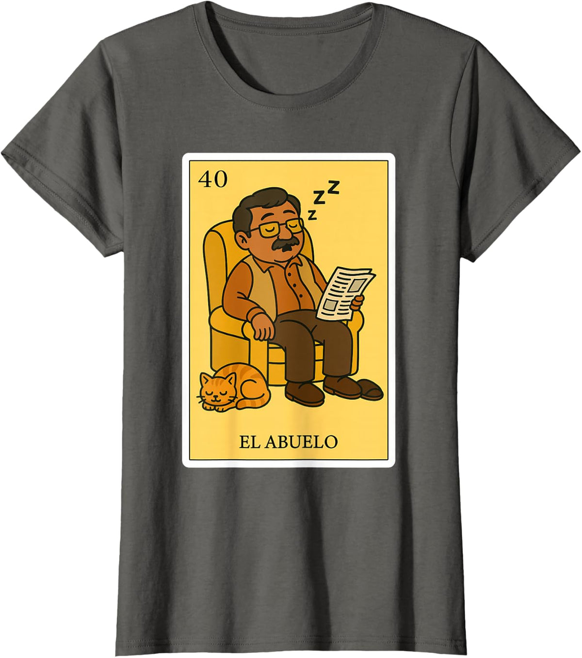 El Abuelo Dormilón | Spanish-Mexican Bingo Gifts for Abuela T-Shirt - Asphalt Grey