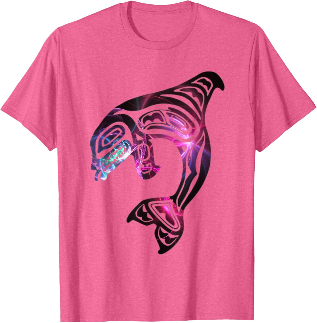 Native American Indian Orca Whale Pacific Northwest T-Shirt - Pink Heather