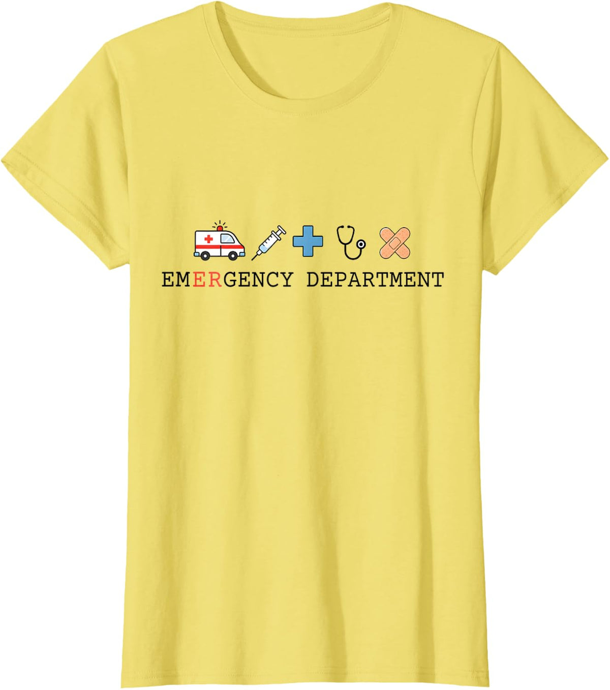 Emergency Department ER Nurse Work EMT Paramedic T-Shirt - Lemon Yellow