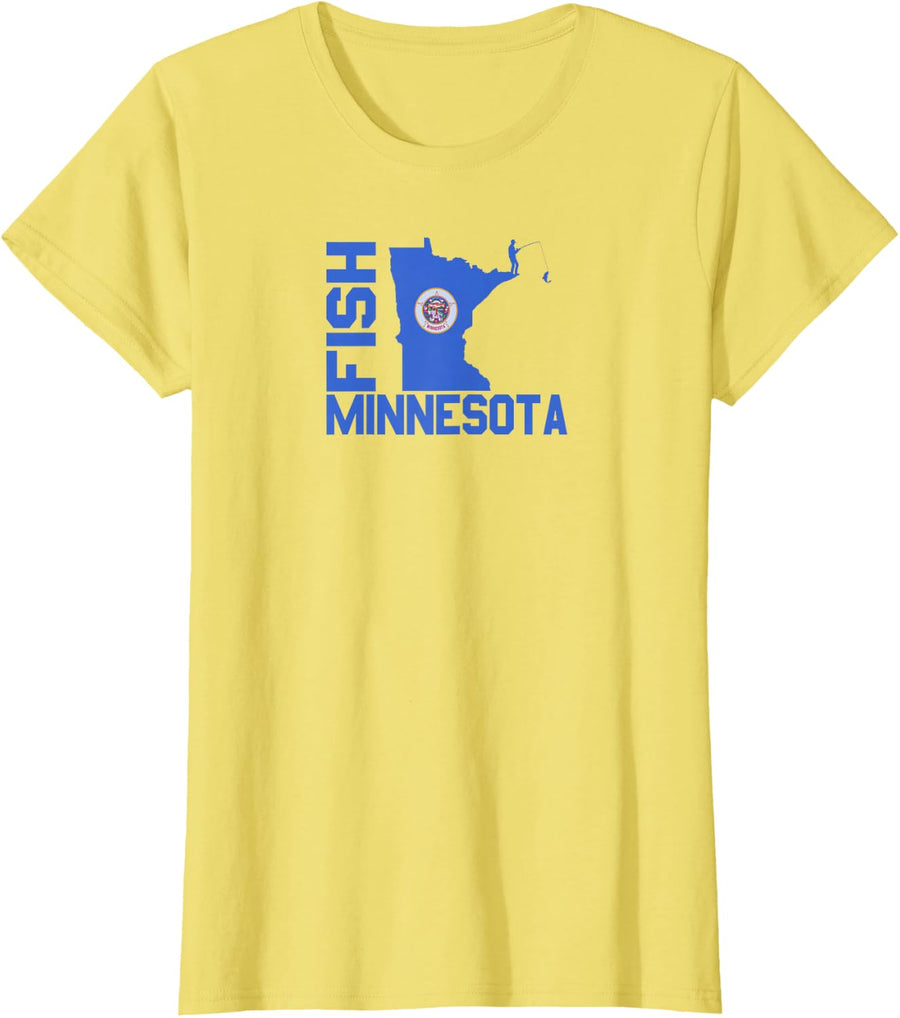 Fish Minnesota T-Shirt - Lemon Yellow