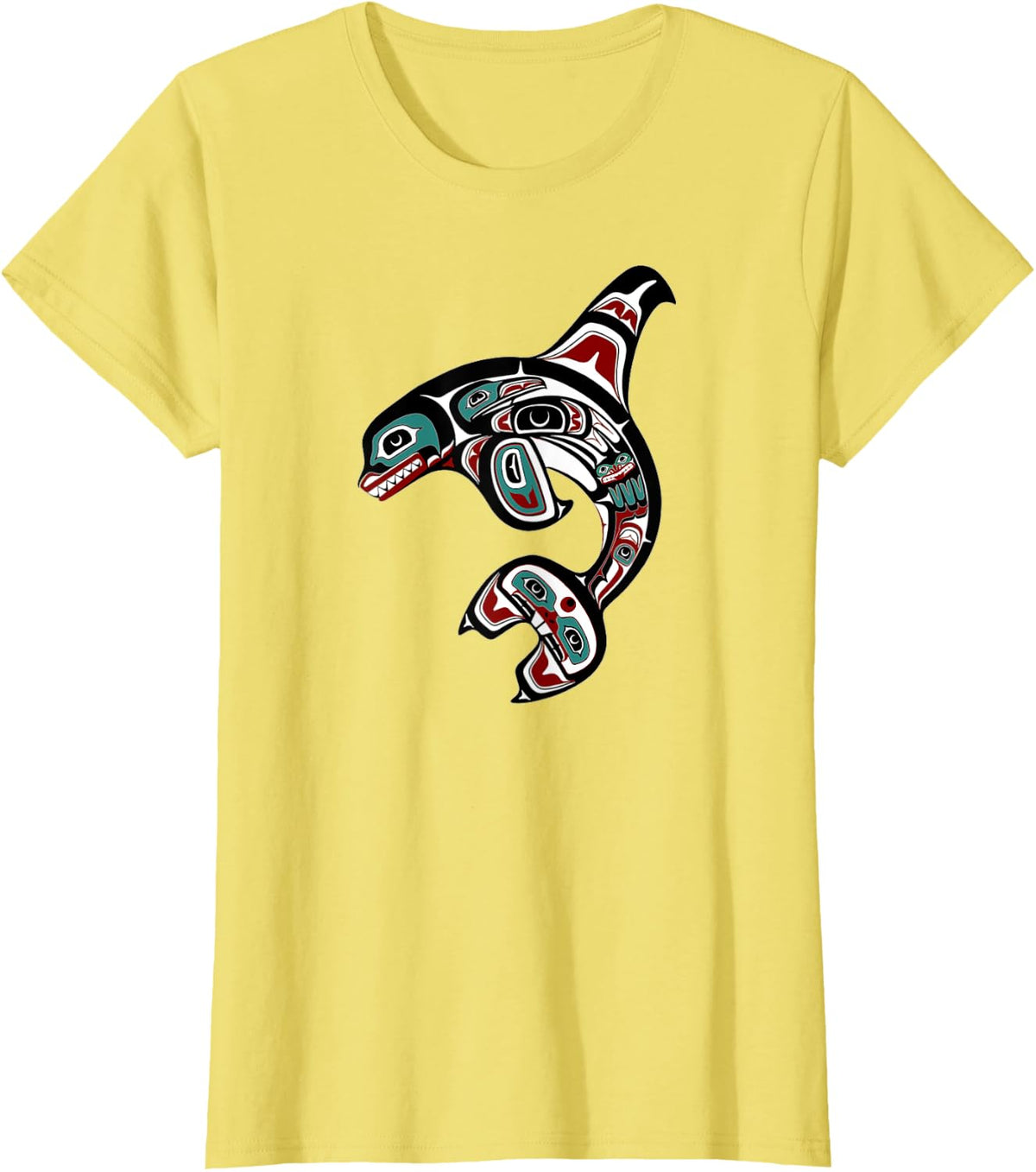 Orca killer whale Pacific Northwest Alaska Indians T-Shirt - Lemon Yellow