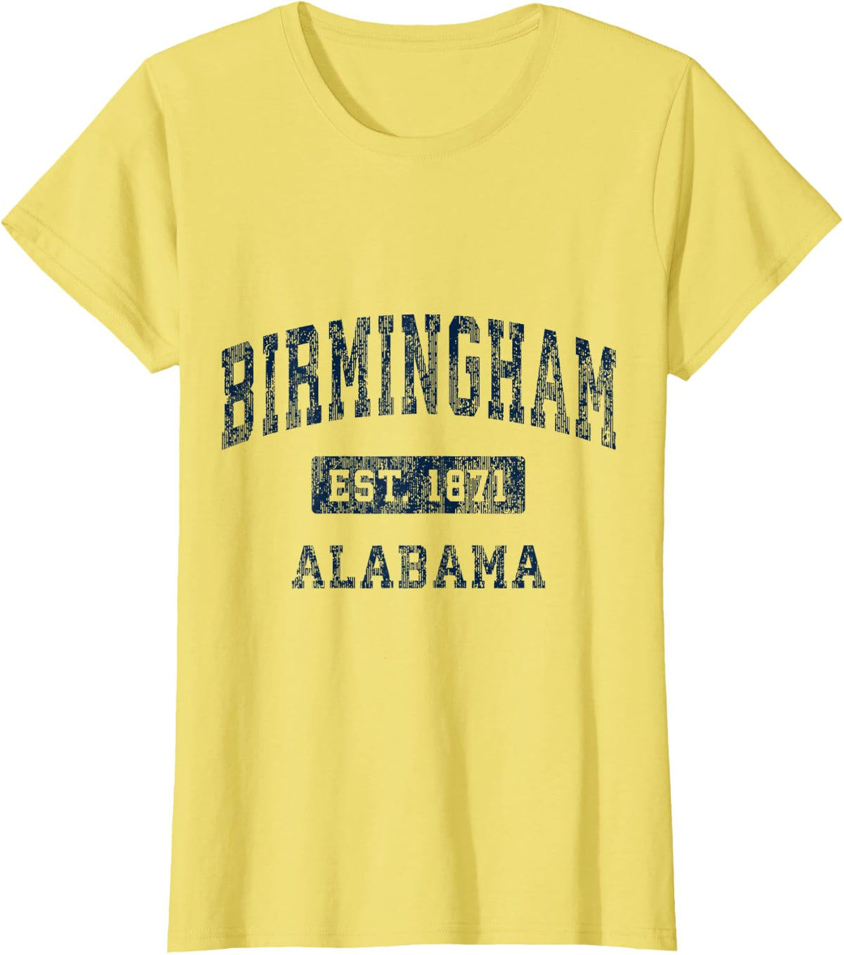 Birmingham Alabama AL Vintage Established Sports Design T-Shirt - Lemon Yellow