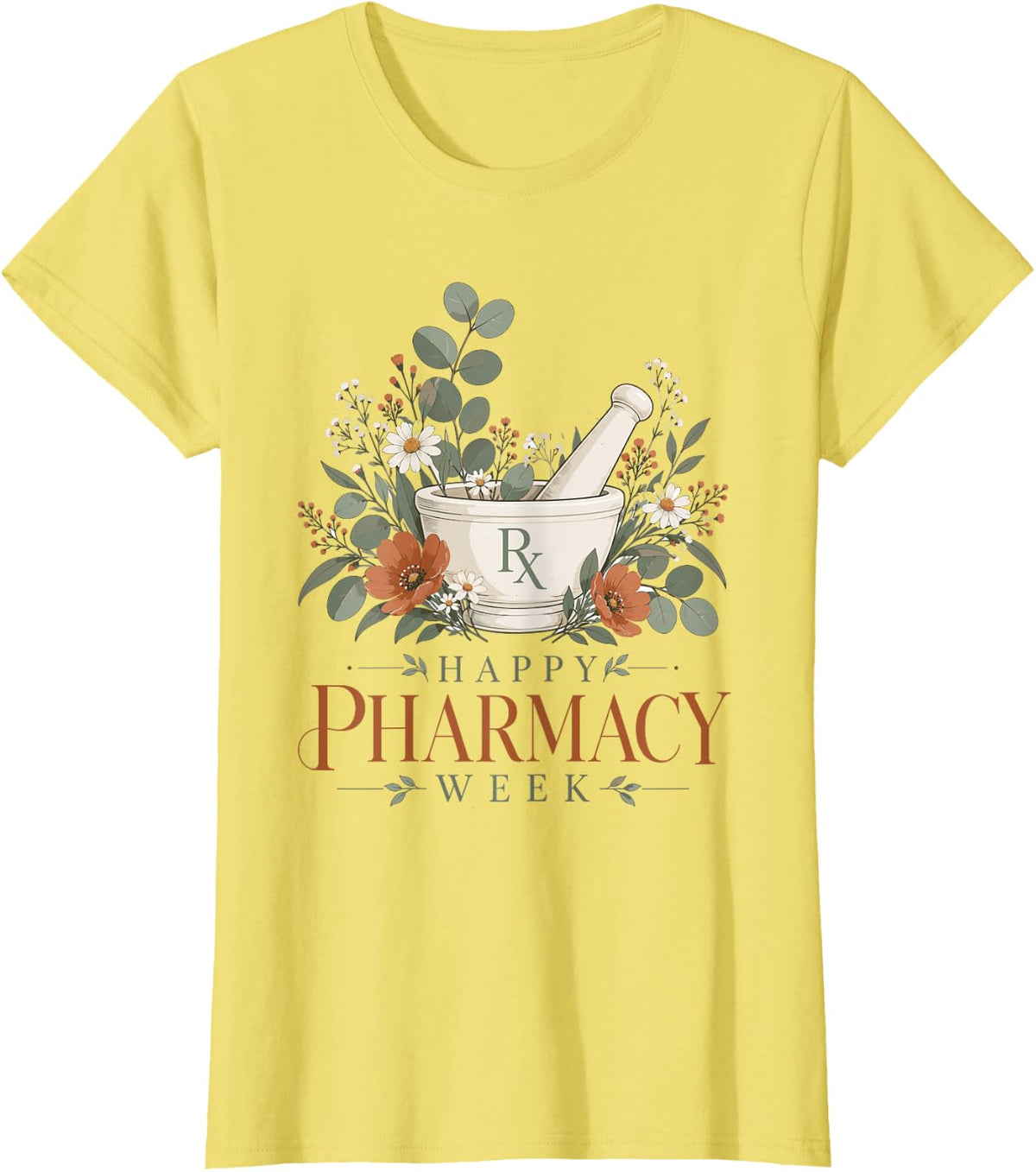 Happy Pharmacy Week Pharmacy Tech Technician Pharmacist T-Shirt - Lemon Yellow