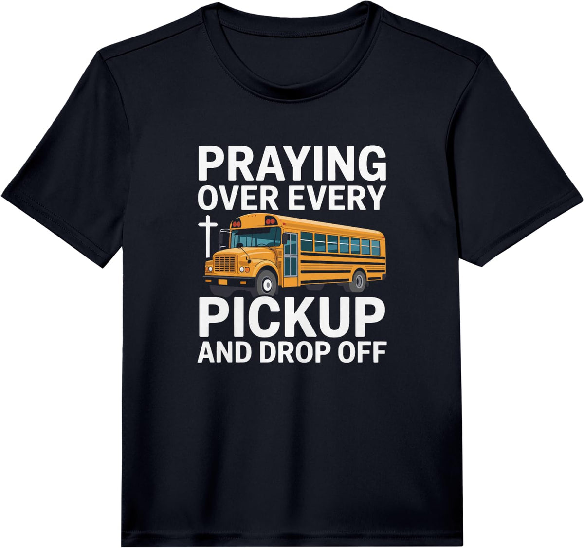Christian School Bus Driver Jesus Christ Pupil Service Performance T-Shirt - Black