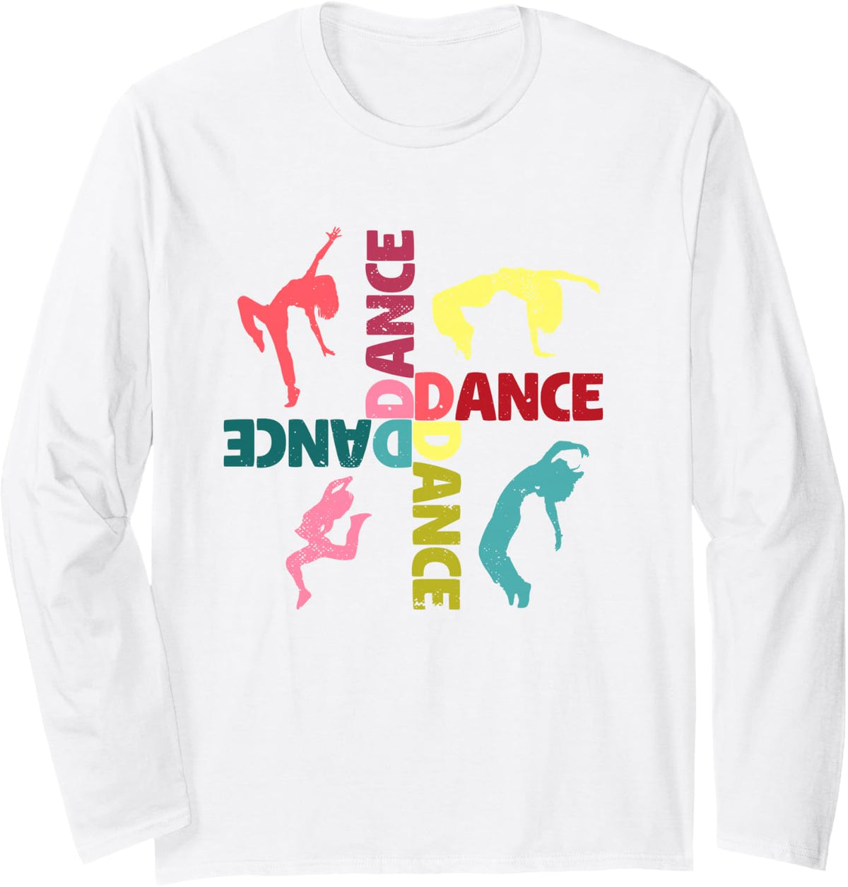 Cool Dance Men Women Girls Ballroom Lyrical Hip Hop Dancing Long Sleeve T-Shirt - Adult Unisex White