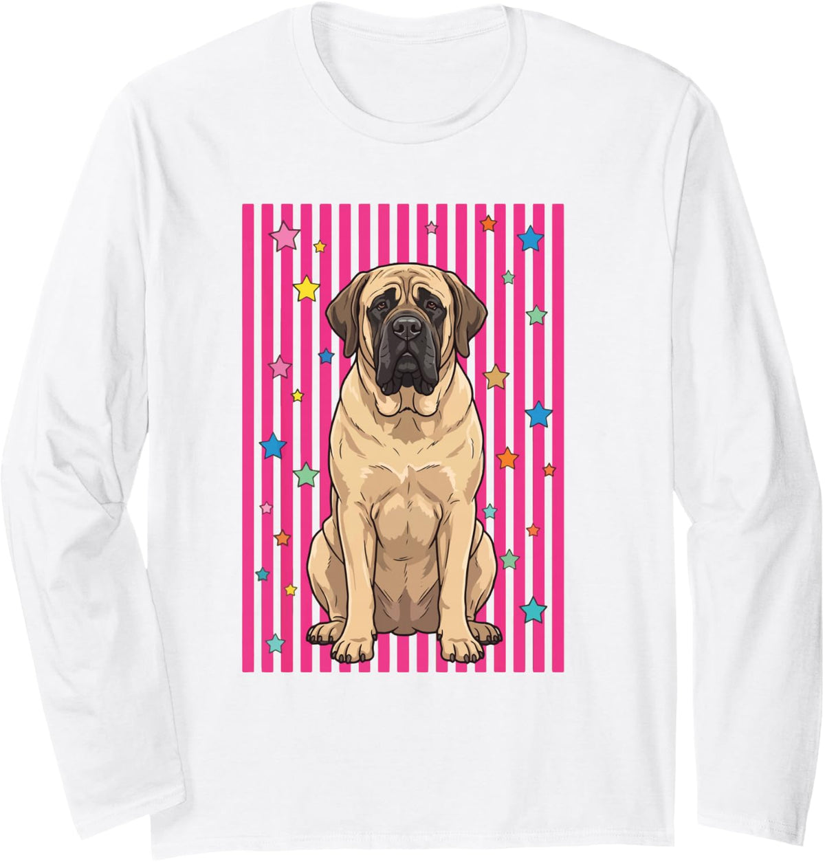 English Mastiff Summer Long Sleeve T-Shirt - Adult Unisex White