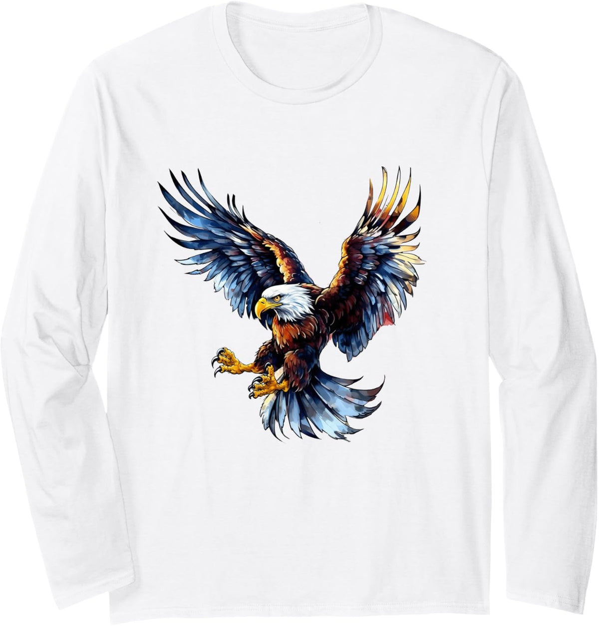 Majestic Bald Eagle Long Sleeve T-Shirt - Adult Unisex White