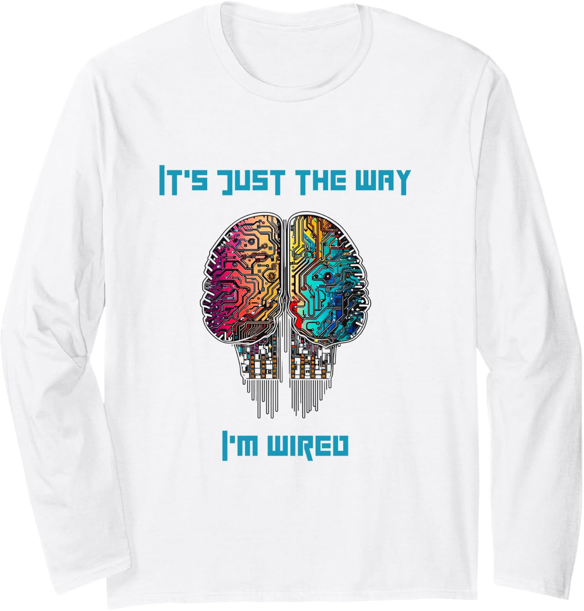 Programmer Coder Developer Brain Funny Cool IT Long Sleeve T-Shirt - Adult Unisex White