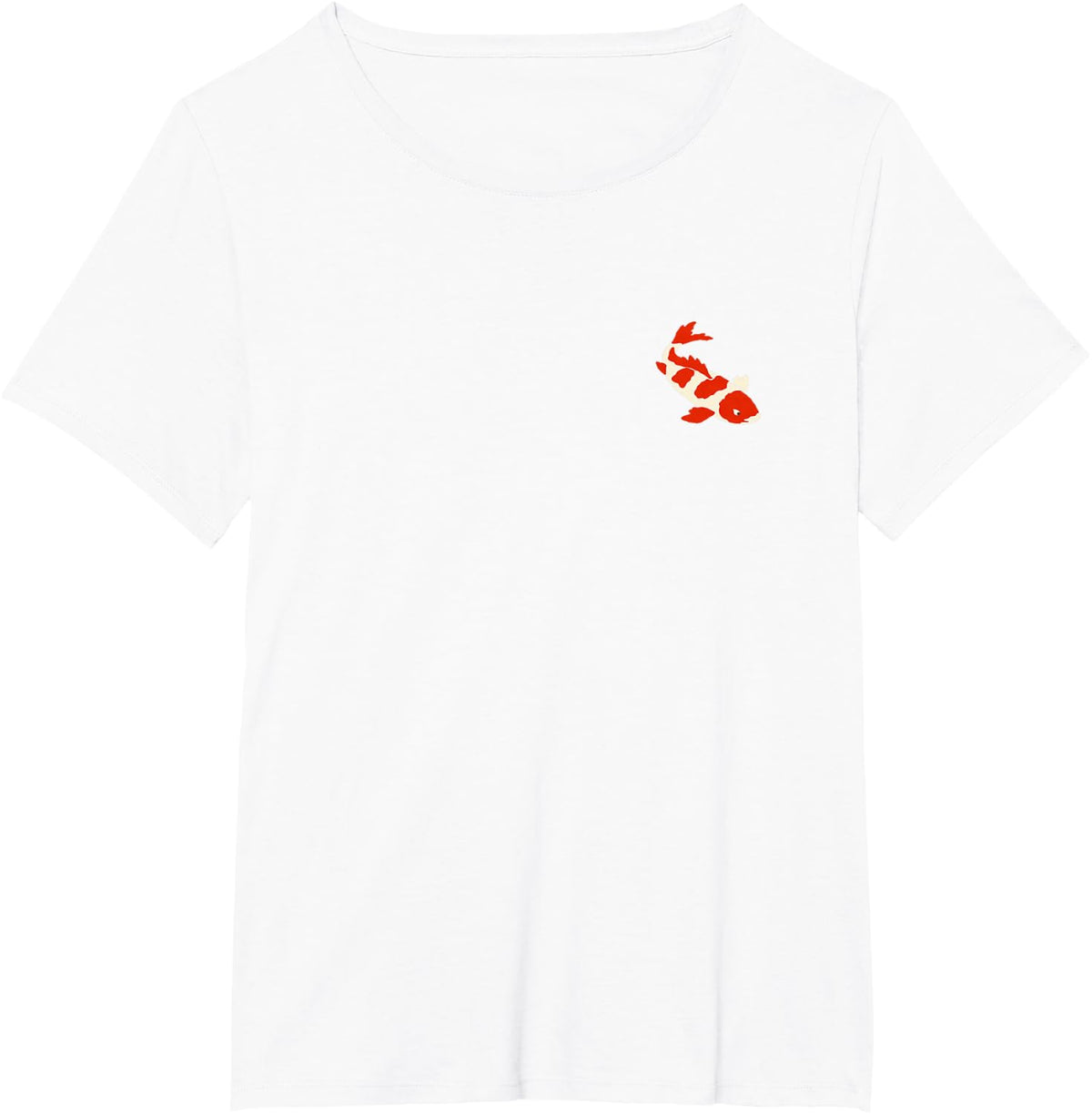 Koi Fish Minimalist Simple Badge Animal T-Shirt - White