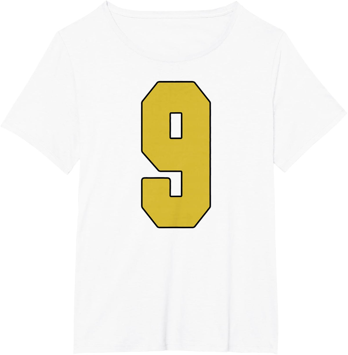 Old Gold Black Number 9 Jersey Player Uniform #9 T-Shirt - White