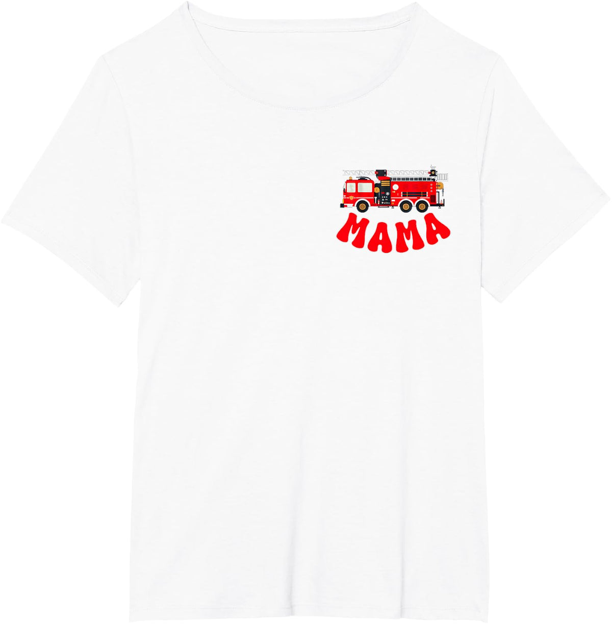 Mama Birthday Boy Fire Truck Firefighter First Birthday Mom T-Shirt - White