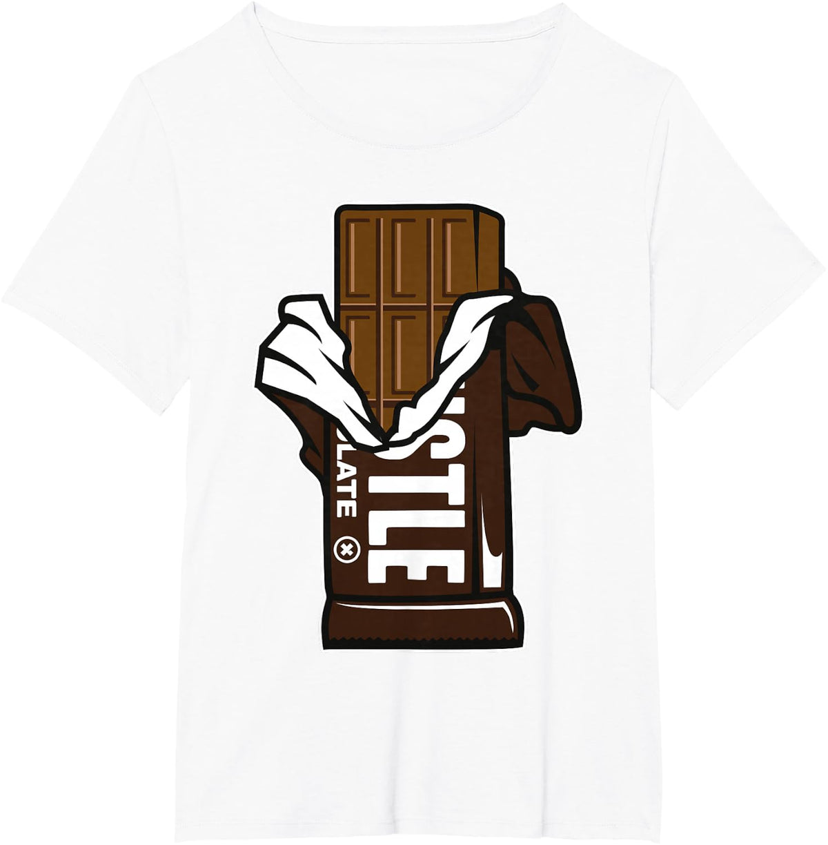 Chocolate Bar Tee Funny Candy Shirt Gift for Chocolate Lovers T-Shirt - White