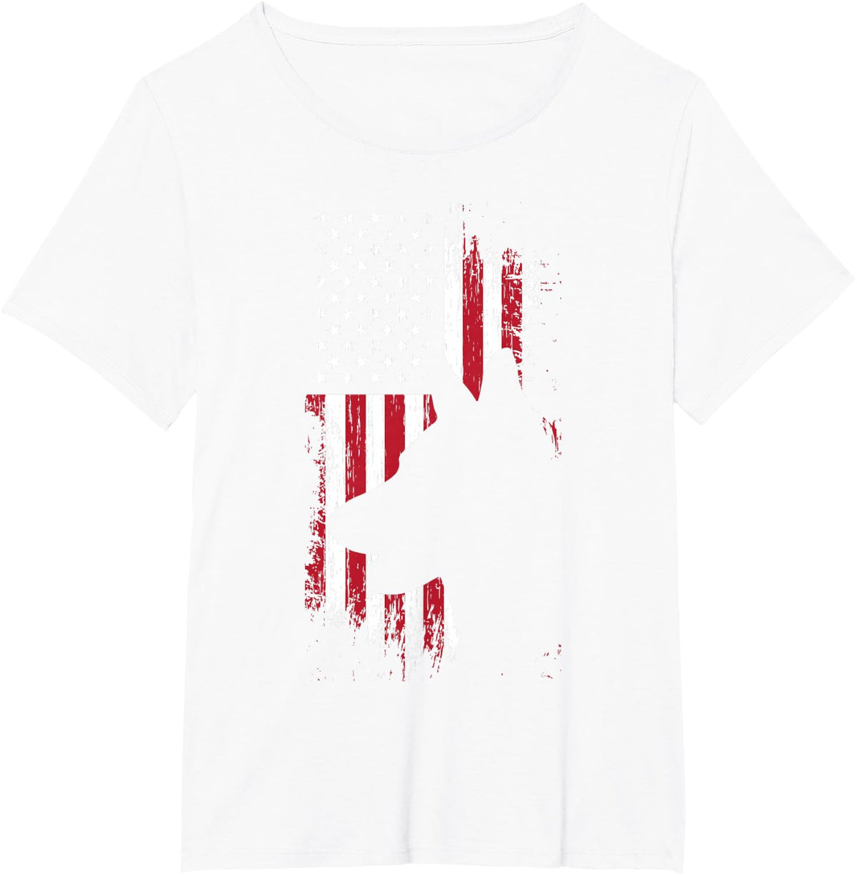 German Shepherd American Flag Shirt USA Patriotic Dog Gift T-Shirt - White
