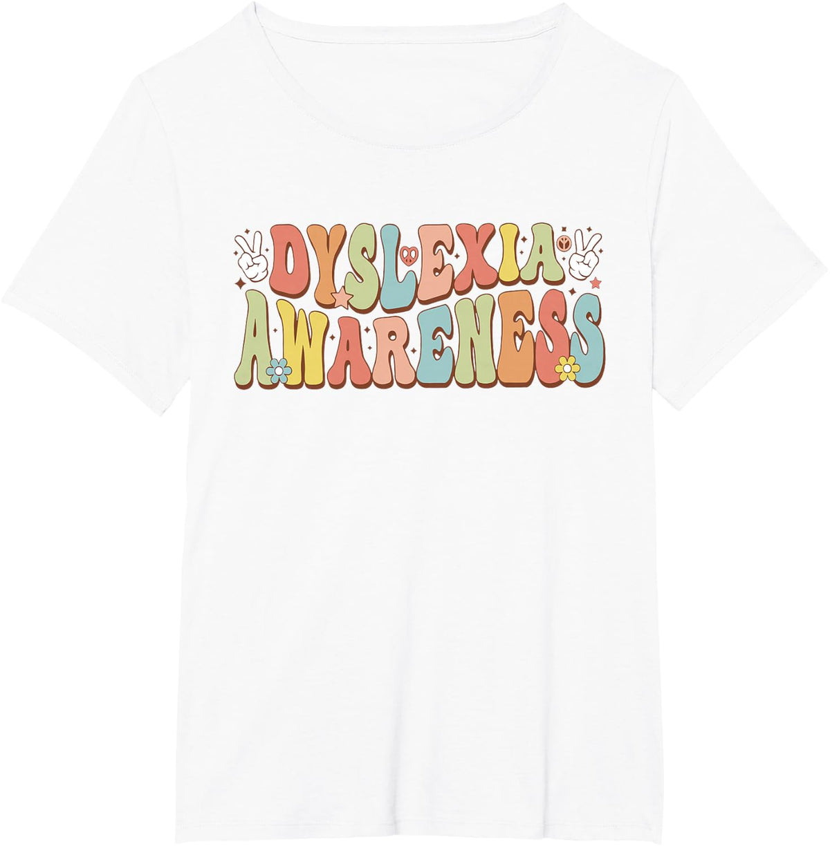 Retro Dyslexia Awareness Teacher T-Shirt Tee For Dyslexia Therapist Educator - White