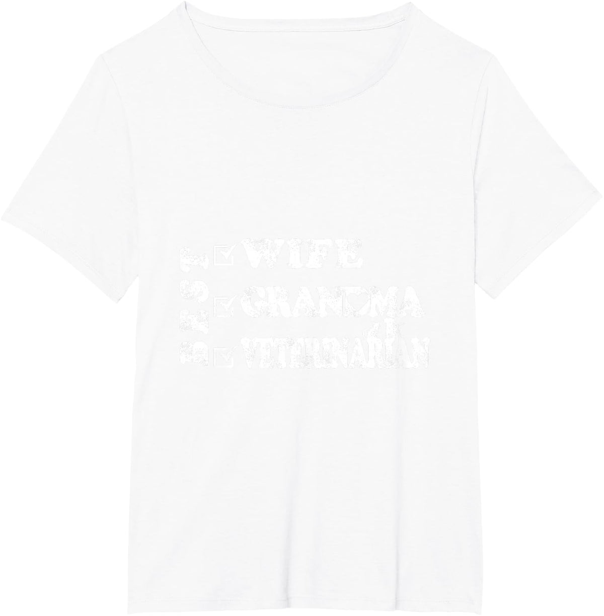 Best Wife Grandma Veterinarian T-Shirt - White