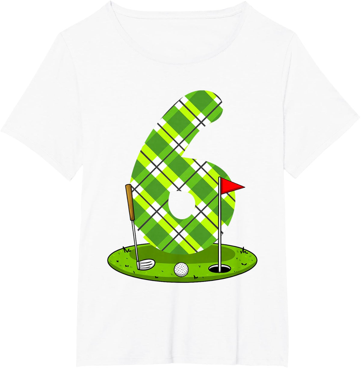 Golf Birthday Shirt For Kids 6th Birthday Party Golfer T-Shirt - White
