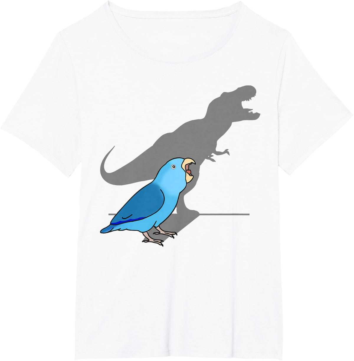 T-Rex Blue Parrotlet Cute Parakeet Funny Parrot Birb Memes Tees T-Shirts - White