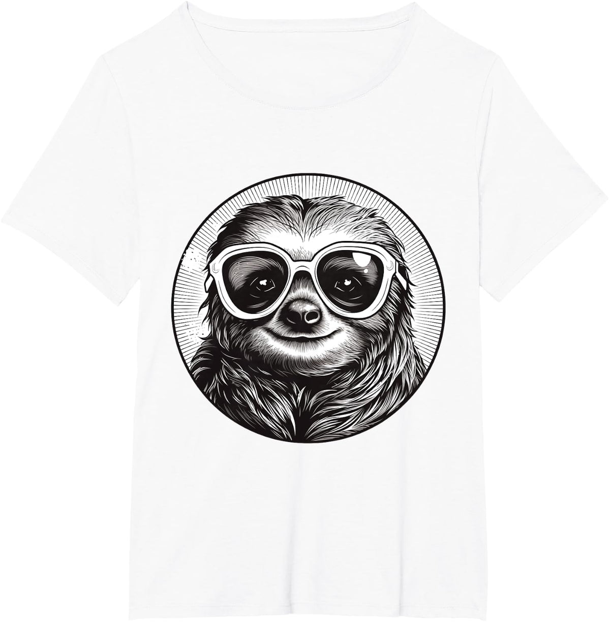 Funny Sloth Wearing Sunglasses Vintage Design Sloth Fans T-Shirt - White
