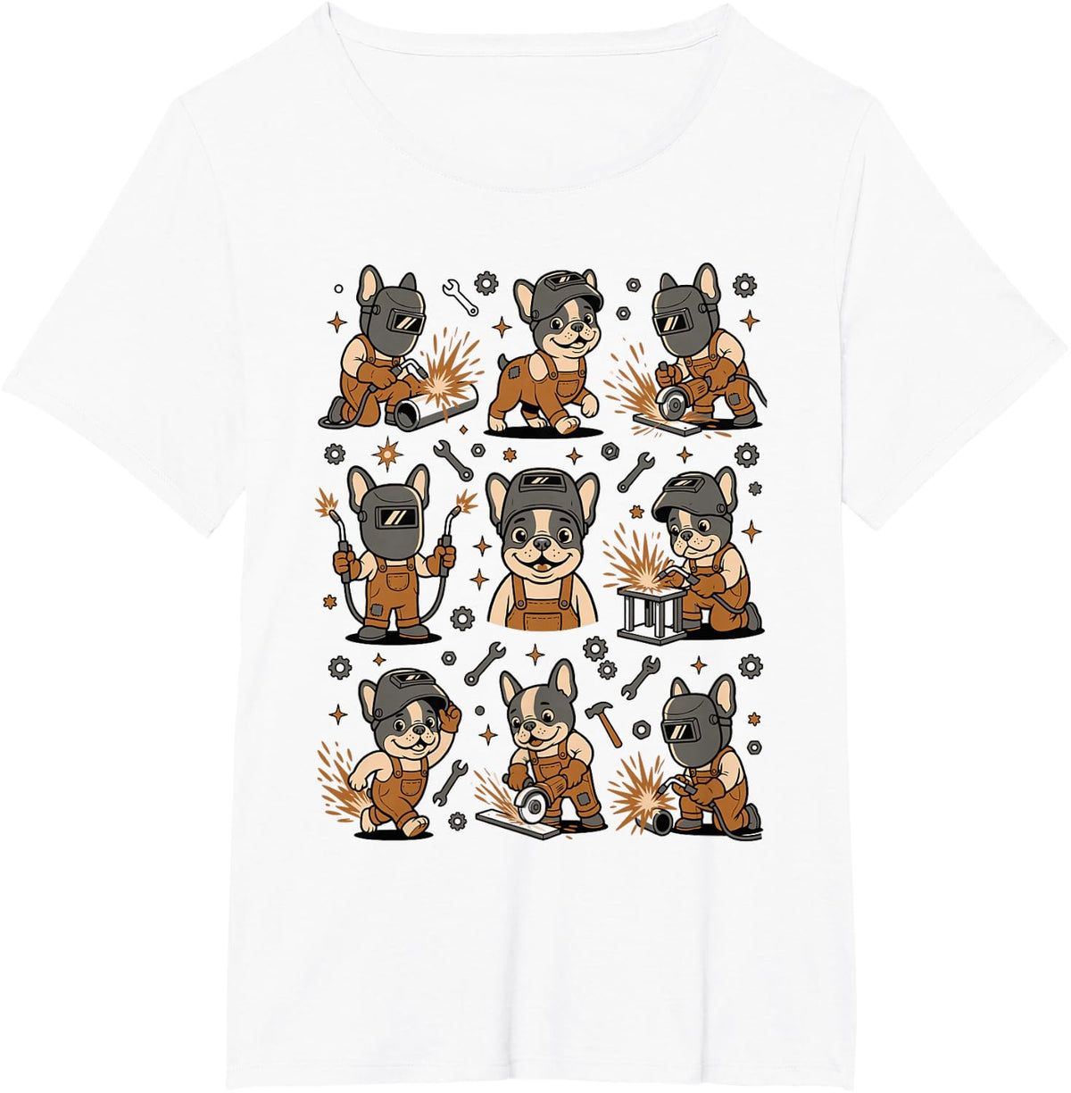 Funny Welder Dogs Work Metalworker Welding for Men Women T-Shirt - White