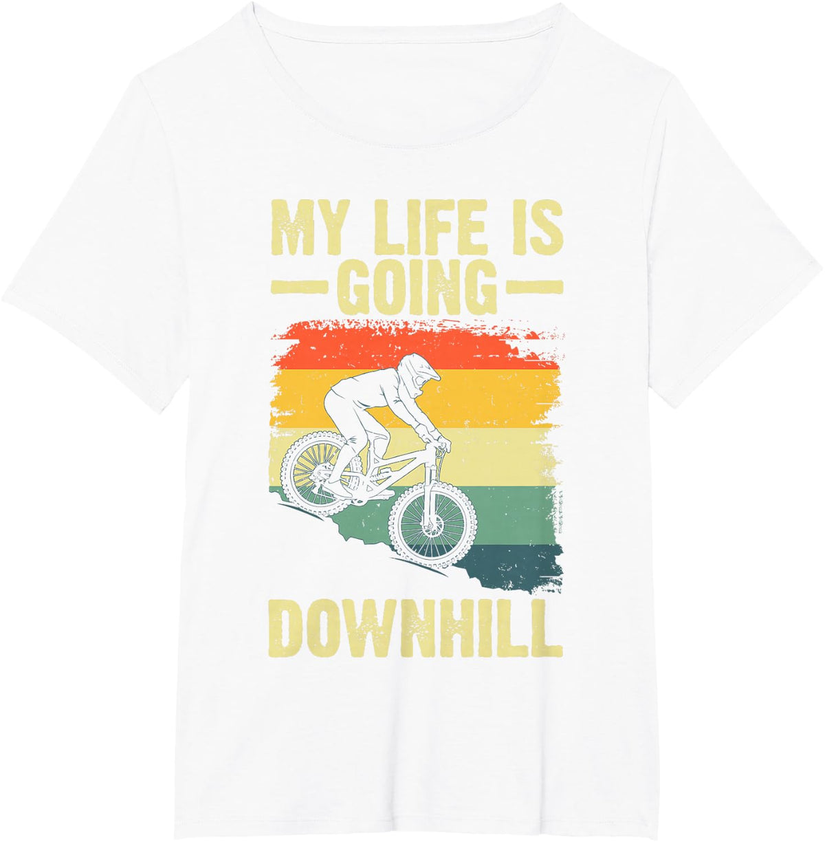 Downhill Mountain Bike Art for Men Women MTB Mountainbike T-Shirt - White