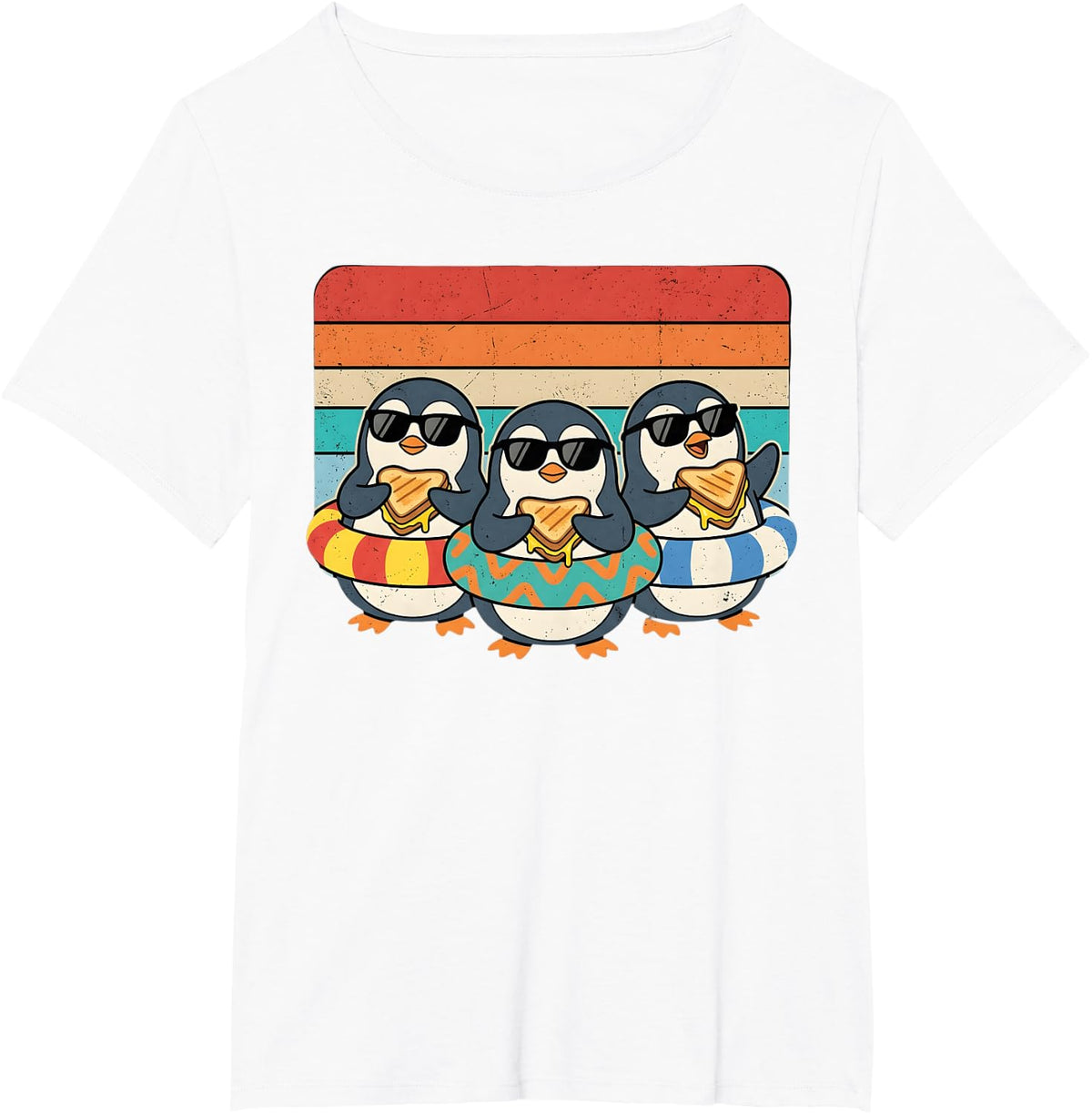 Grilled Cheese Penguins Grilled Cheese Sandwich T-Shirt - White