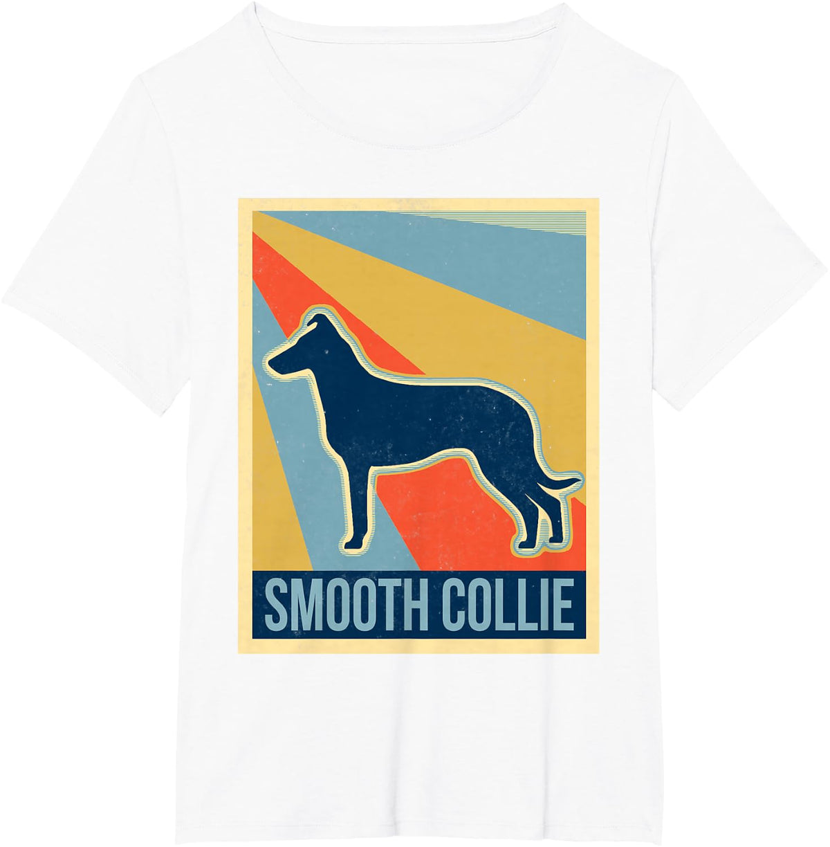 Smooth Collie Dog Vintage Retro T-Shirt - White