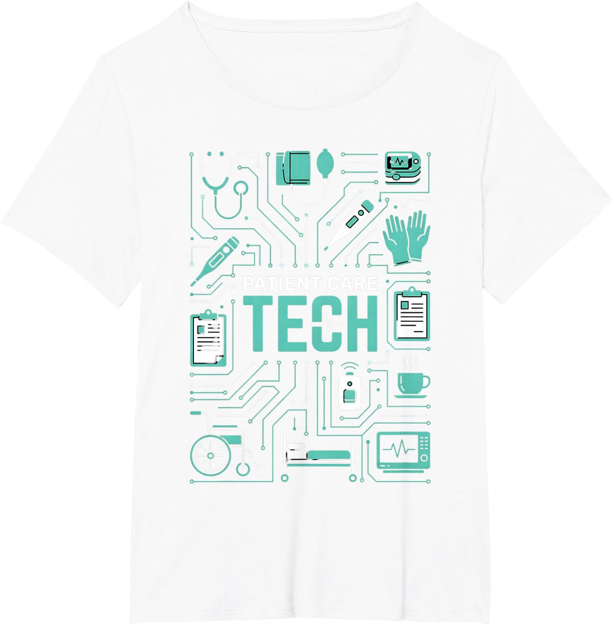 Patient Care Technician Medical Tools PCT Patient Care Tech T-Shirt - White