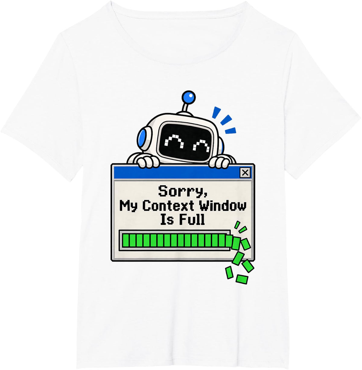 Funny AI Humor Programmer Coder Tech Geek Nerd Joke T-Shirt - White
