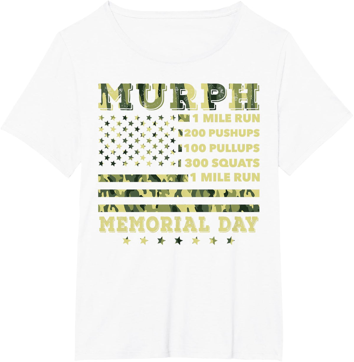 Murph 2021 Workout Challenge American Memorial Day Murph T-Shirt - White