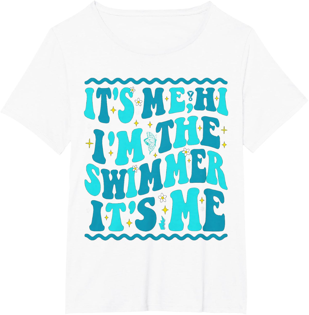 It's Me Hi I'm The Swimmer It's Me Beach Summer Vacation T-Shirt - White