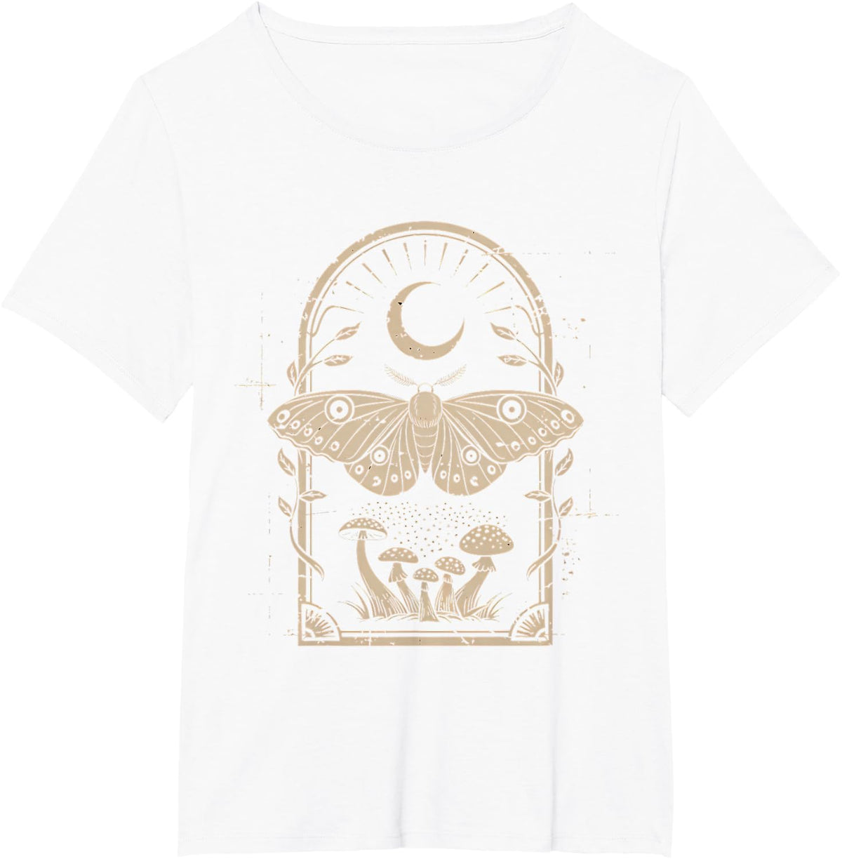 Fairycore Butterfly Grunge Therian Moth Floral Aesthetic T-Shirt - White