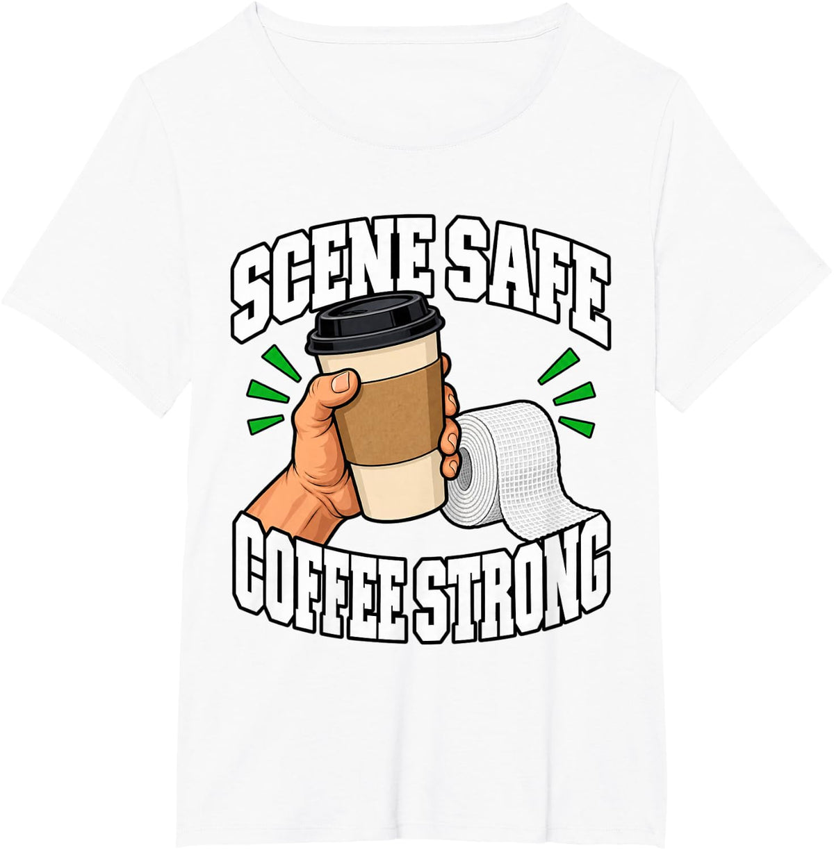 Paramedic Scene Safe Coffee Strong First Responder Gauze T-Shirt - White