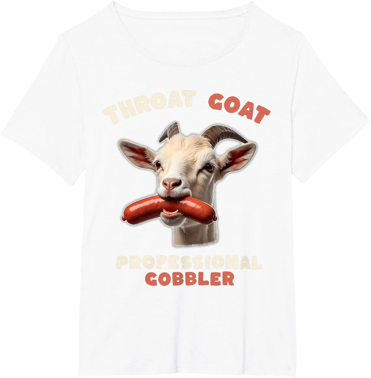 Throat Goat Retro Inappropriate Adult Humor Funny Gag Memes T-Shirt - White