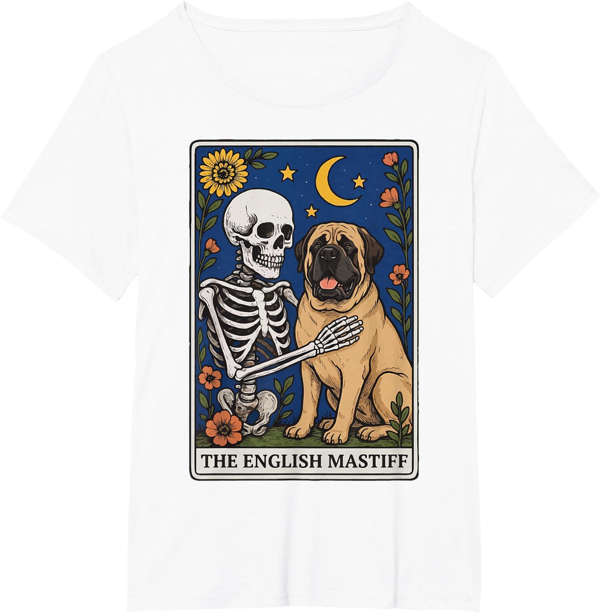 The English Mastiff Tarot Card T-Shirt - White