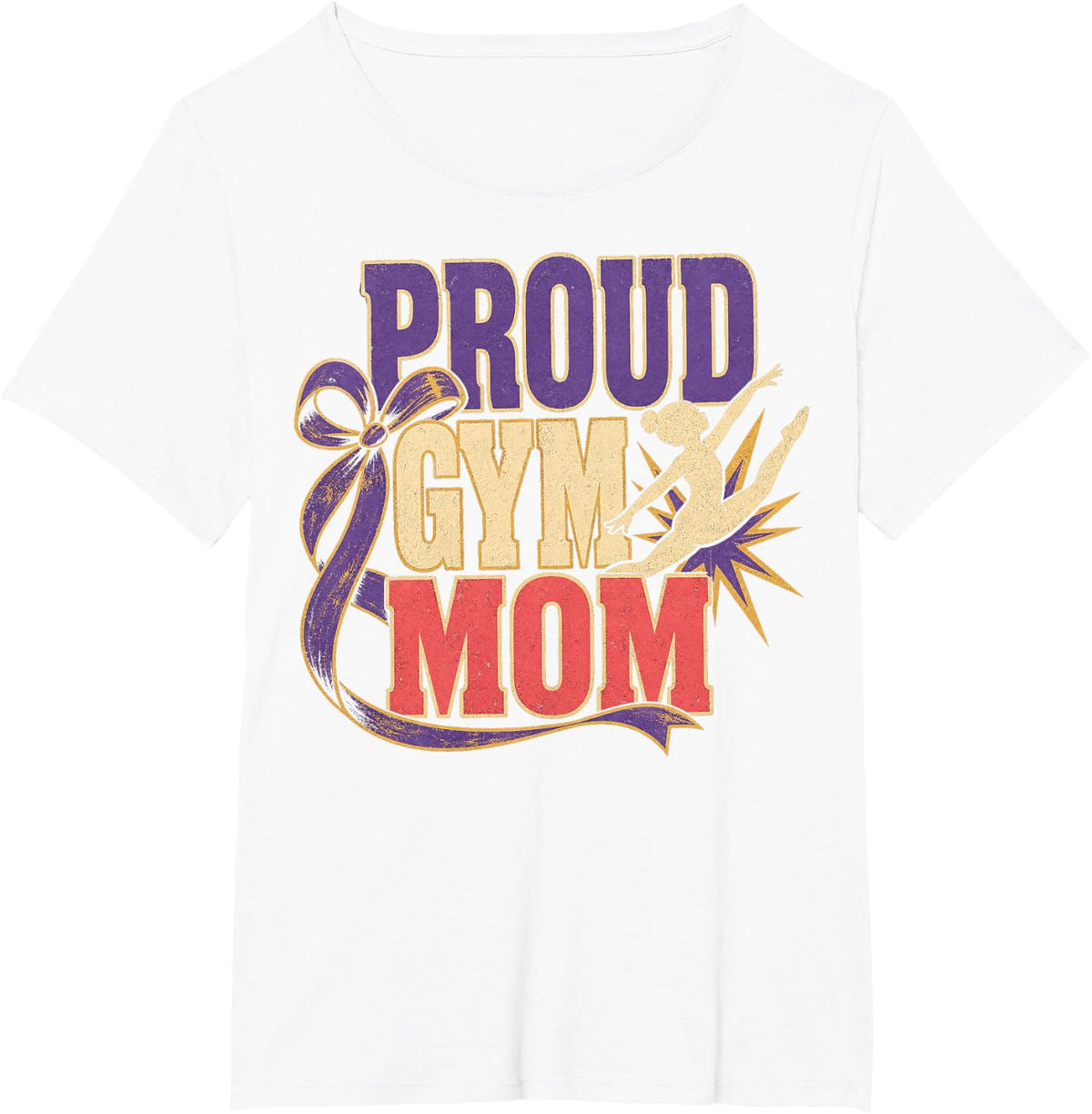 Proud Gym Mom Gymnastics Support T-Shirt - White