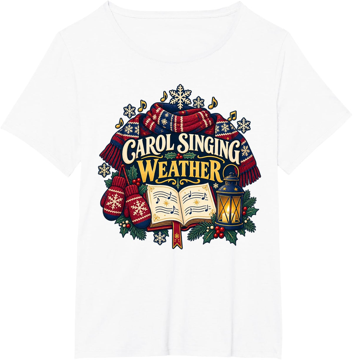 Carol Singing Weather British Christmas Choir Caroling T-Shirt - White
