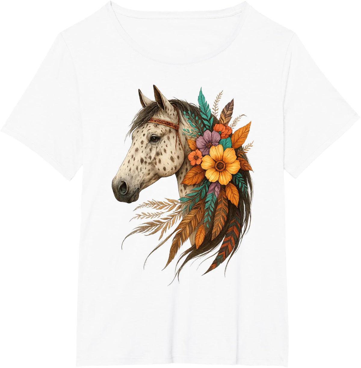 Appaloosa Horse Tee Country Cowgirl Rodeo Style Horses Lover T-Shirt - White