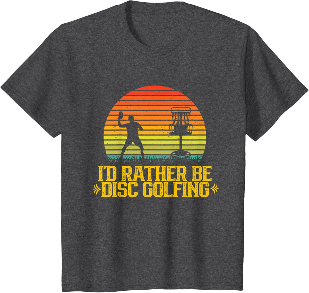 I'd Rather Be Disc Golfing Discs Golfer Disc Golf Hobby T-Shirt - Dark Heather Grey