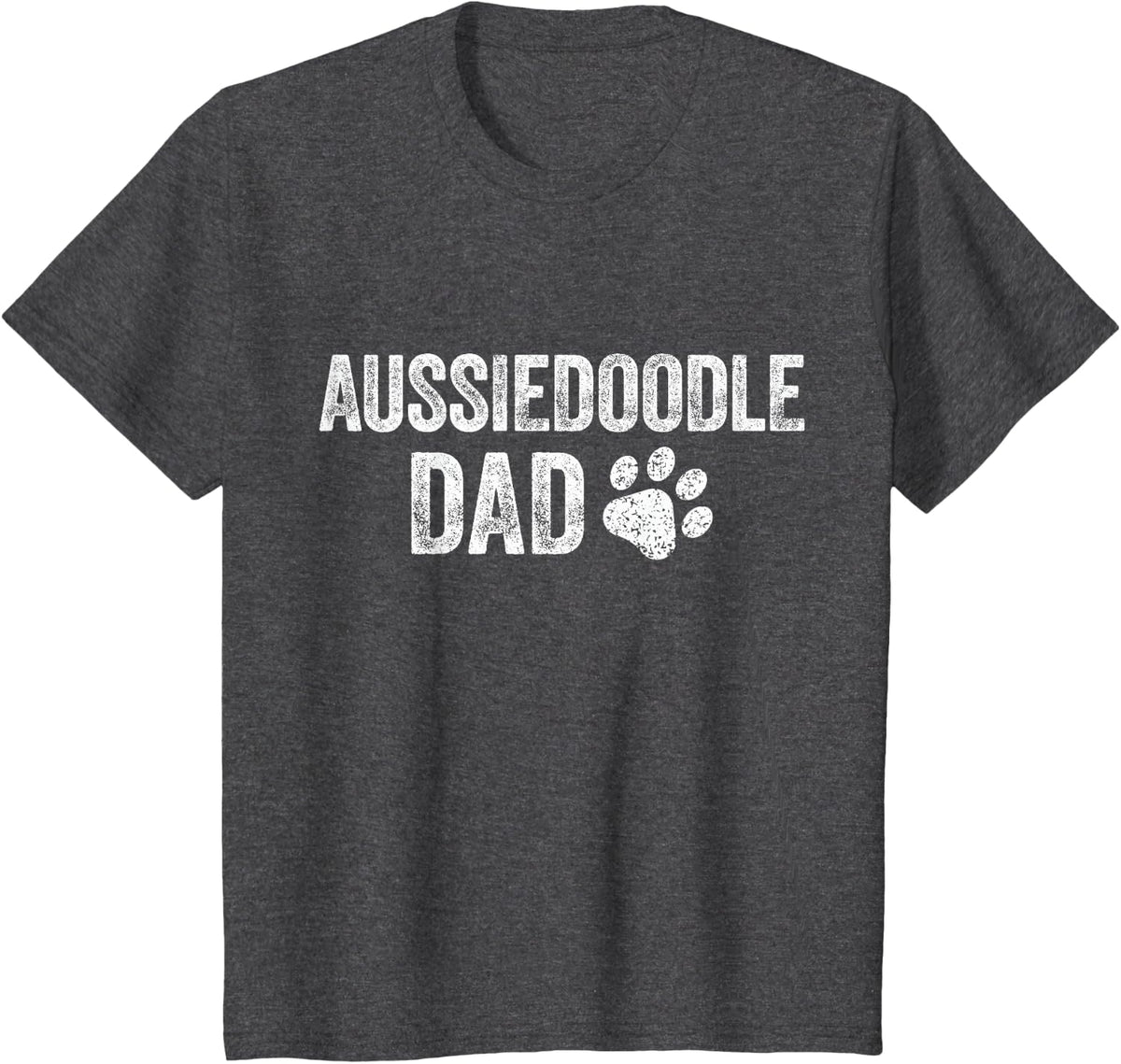 Retro Aussiedoodle Dad Papa Father's Day Aussie Doodle Lover T-Shirt - Dark Heather Grey
