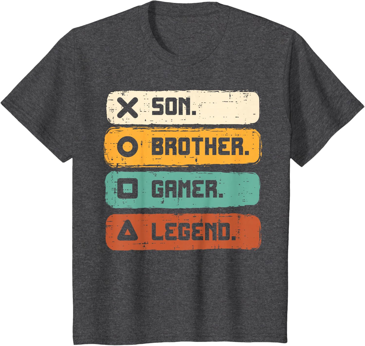 Son Brother Video Gamer Legend Gaming Men Boys Kids Teens T-Shirt - Dark Heather Grey