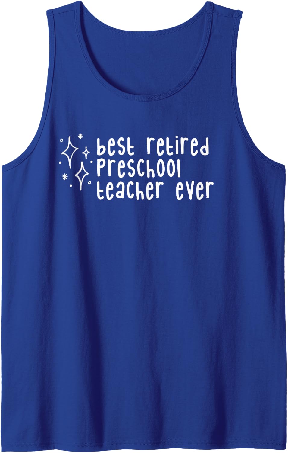 Stars Drawing Best Retired Preschool Teacher Ever Art Doodle Sleeveless Tank Top - Royal Blue