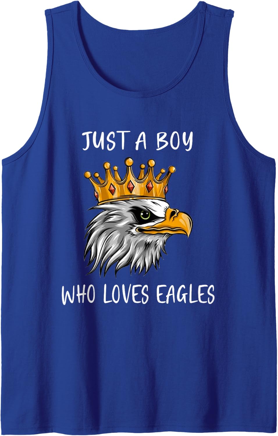 Bald Eagle Just a Boy Who Loves Eagles Sleeveless Tank Top - Royal Blue