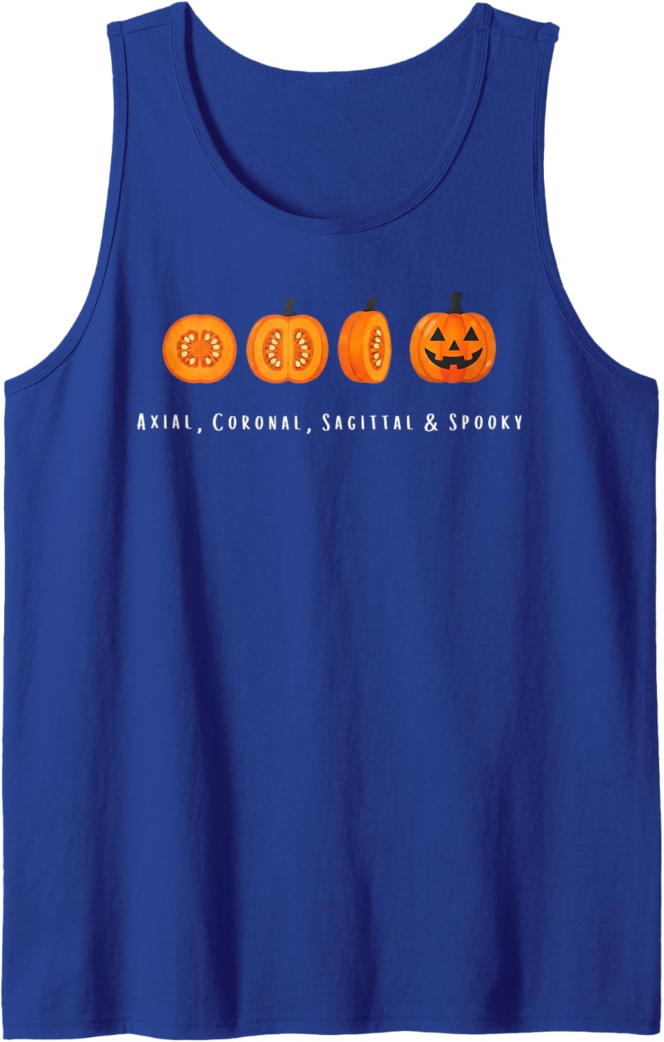 Axial Coronal Sagittal & Spooky X-ray Radiology Halloween Sleeveless Tank Top - Royal Blue