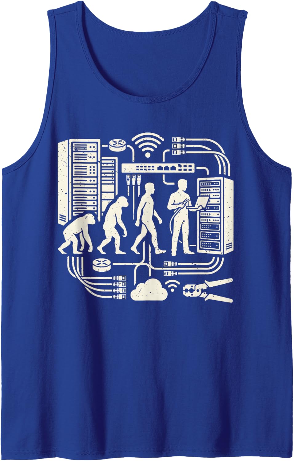Network Engineer Evolution IT Networking Admin Graphic Tank Top - Royal Blue