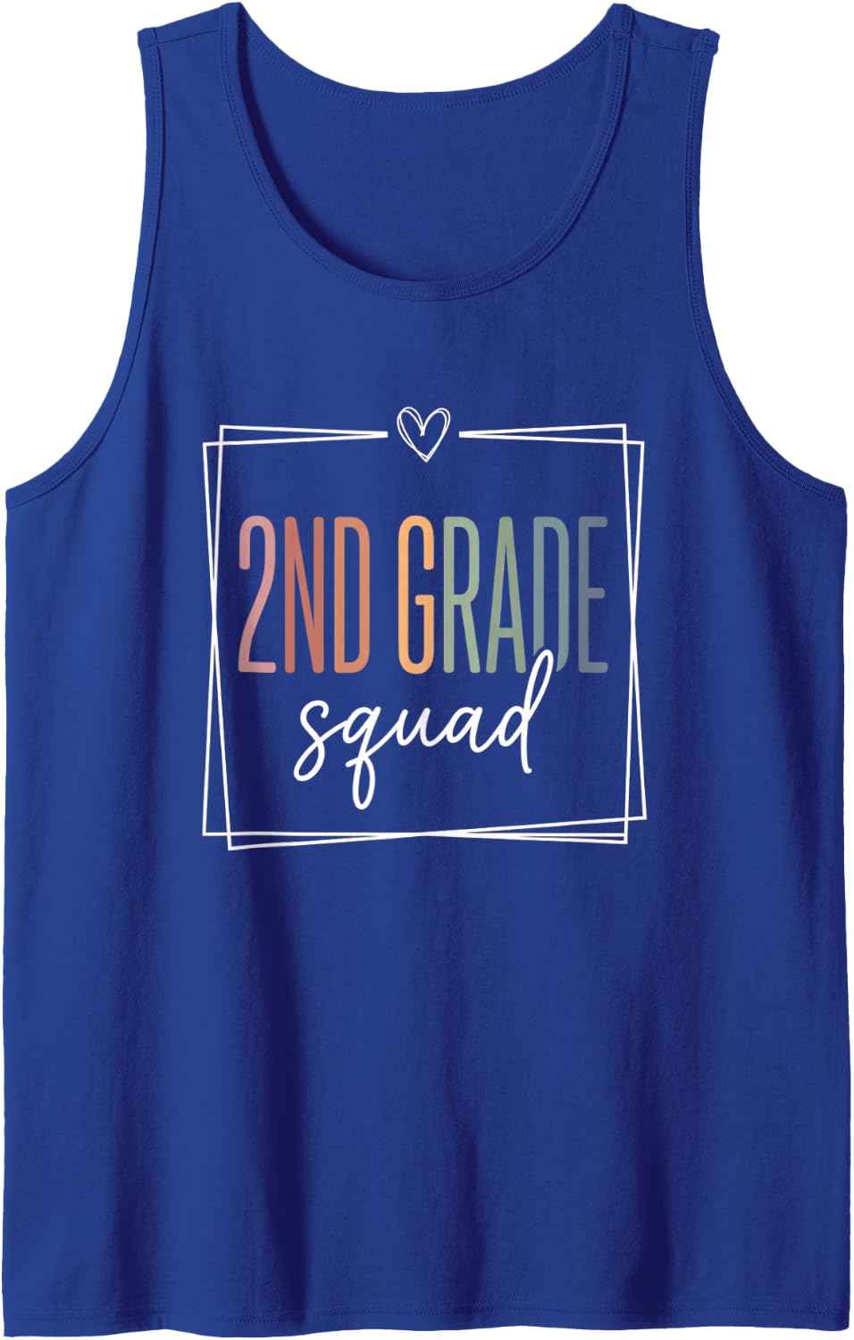 2ND Grade Squad Teacher Back to School Elementary Sleeveless Tank Top - Royal Blue