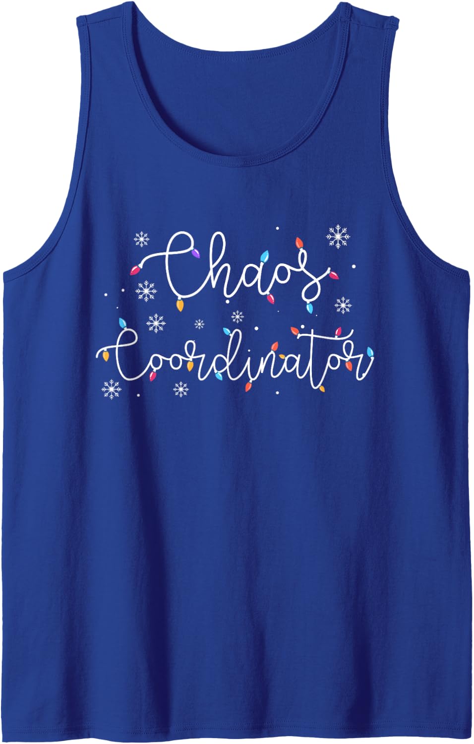 Cute Christmas Chaos Coordinator Squad X-mas Light Festive Sleeveless Tank Top - Royal Blue