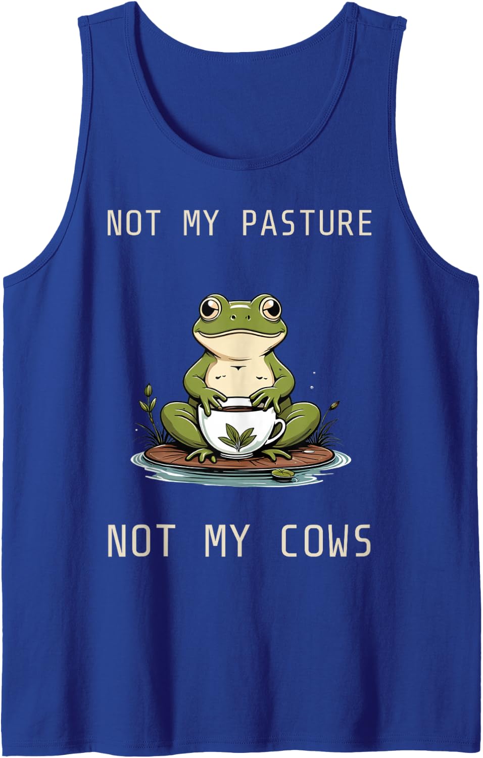 Not My Pasture Not My Cows Senior Developer Humor Sleeveless Tank Top - Royal Blue