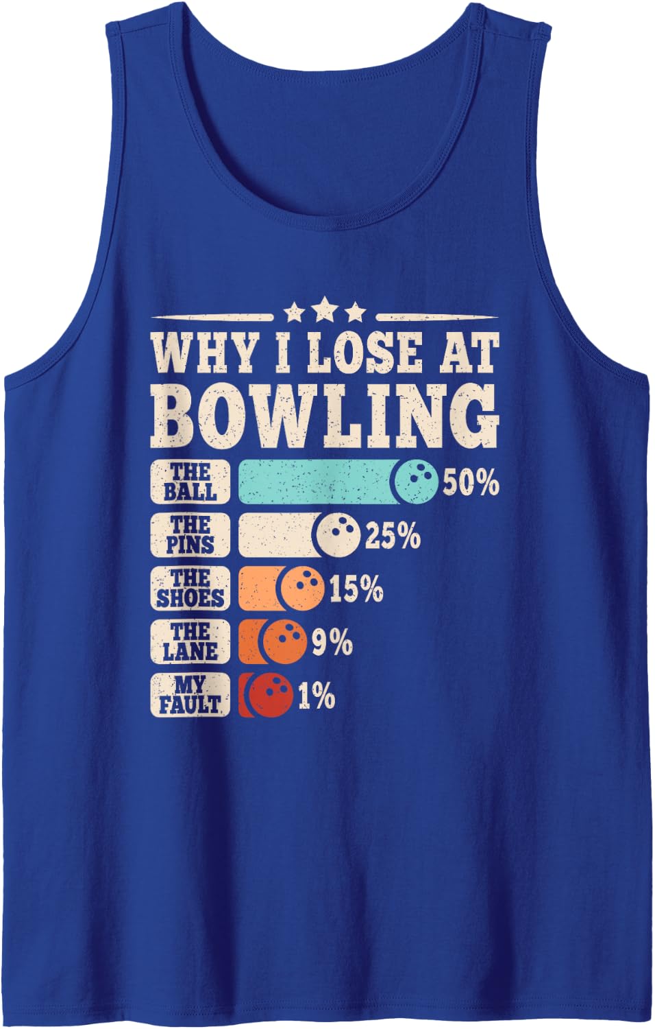 Why I Lose At Bowling Funny Vintage Bowler Men Women Tank Top - Royal Blue